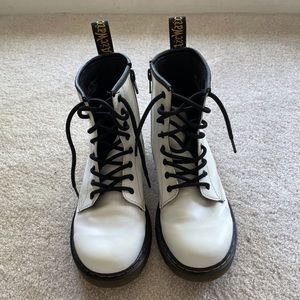 Dr. Martens 1460 J white leather boots. Size 4